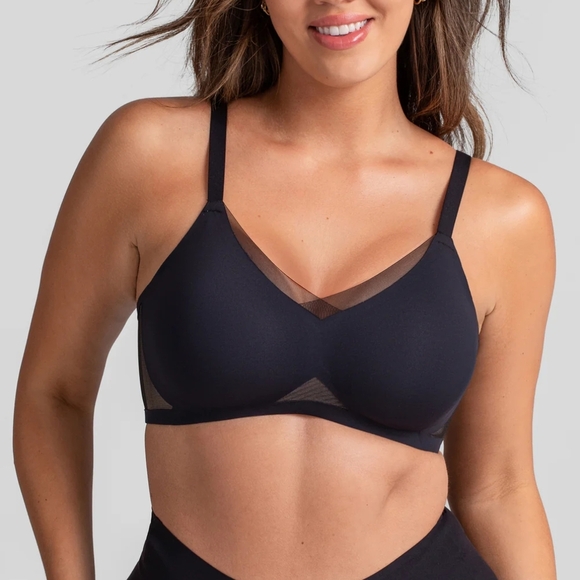 Honeylove Black V-Neck Bra with Adjustable Straps - Picture 1 of 6
